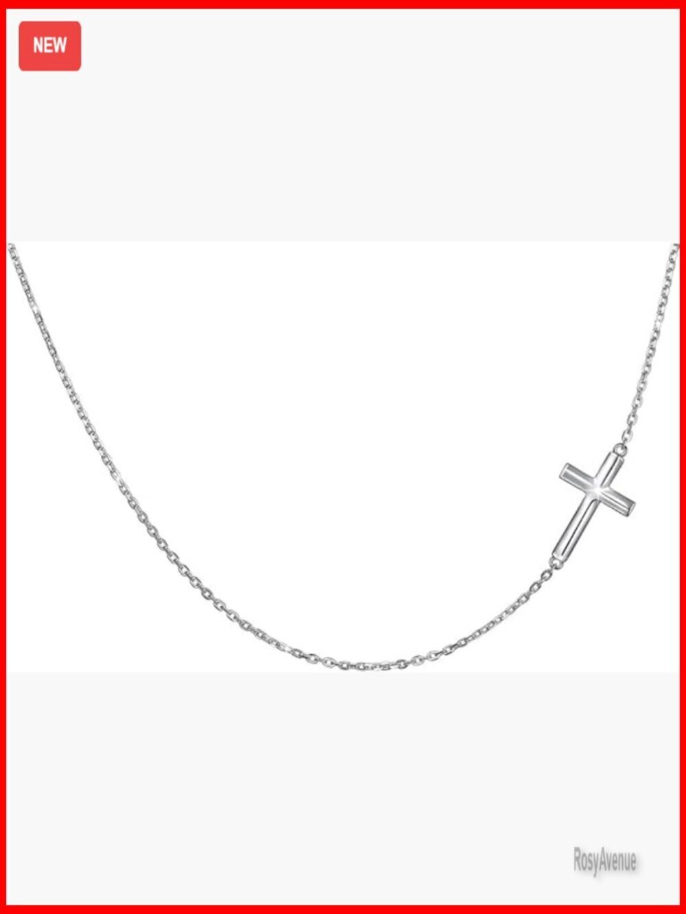 Sterling Silver Sideways Cross Choker Necklace Adjustable 14-18 Inches